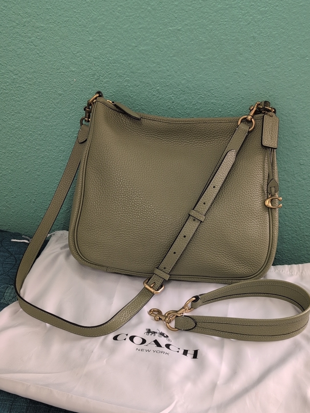 Coach Olive Green Large Cary Bag